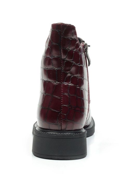 01-CXR130-2P BLACK/WINE Ботинки демисезонные женские (натуральная кожа, байка) - No name фото 13