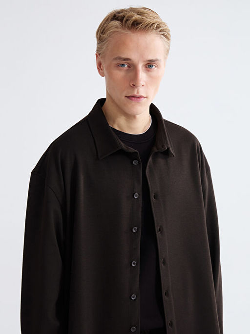 B?y?k Beden Regular Fit Uzun Kollu Erkek G?mlek