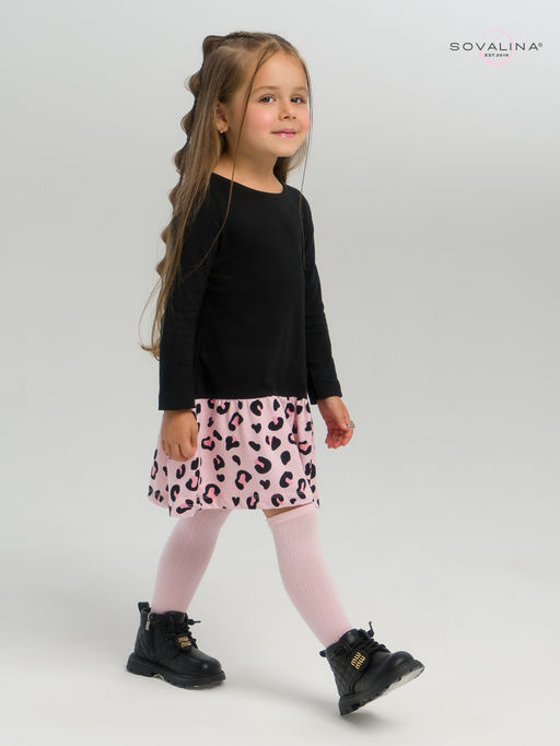 Платье Алиса дл/р черный-нежный леопард - Sovalina фото 11