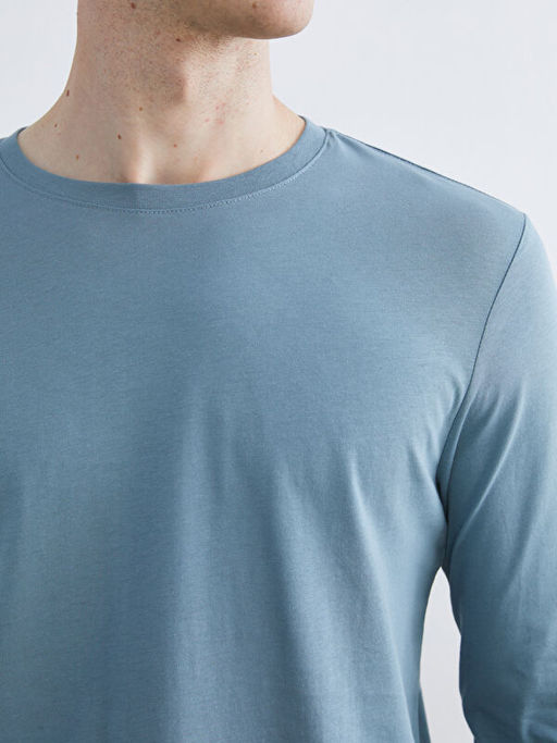 Bisiklet Yaka Uzun Kollu Erkek Ti??rt