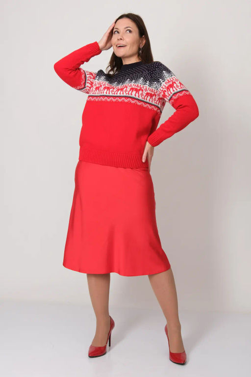 Джемпер С 849/ красно-синий