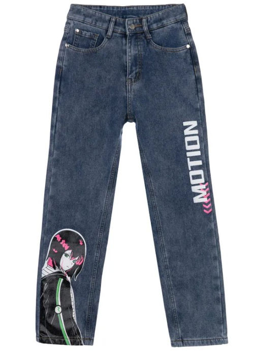 32321250 Брюки джинсовые утепленные флисом для девочек