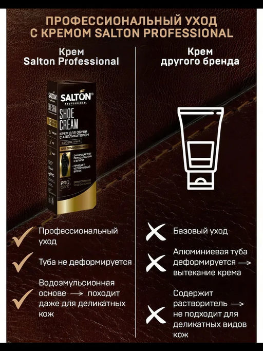 SALTON PROF. Крем д/обуви в тубе 75 мл Бесцветный  фото 4