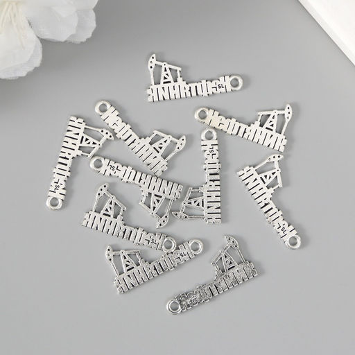 Металлический элемент, декоративная подвеска «Нефтяник», набор 10 шт., 2.7×1.5 см