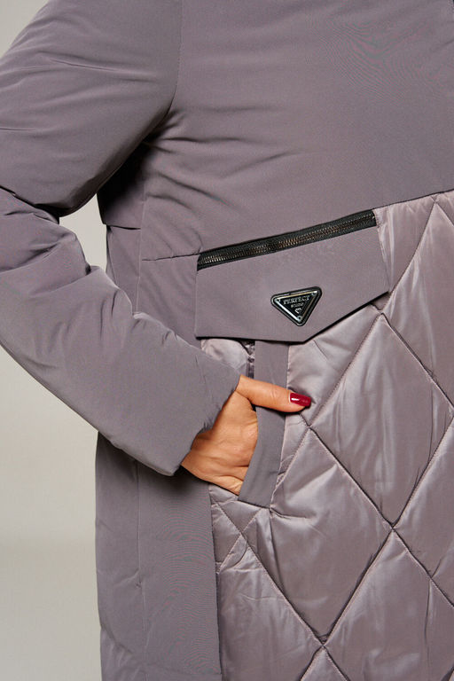 Пальто Beautiful Free 8023 дымчато-лиловый