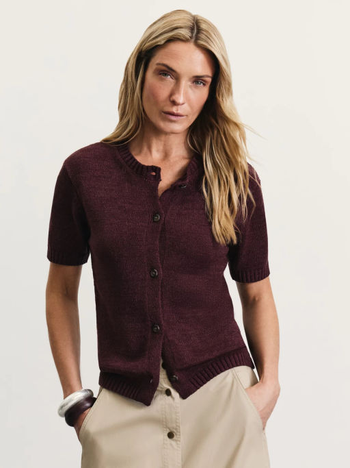 Вязаный кардиган с коротким рукавом / Zarina  фото 7