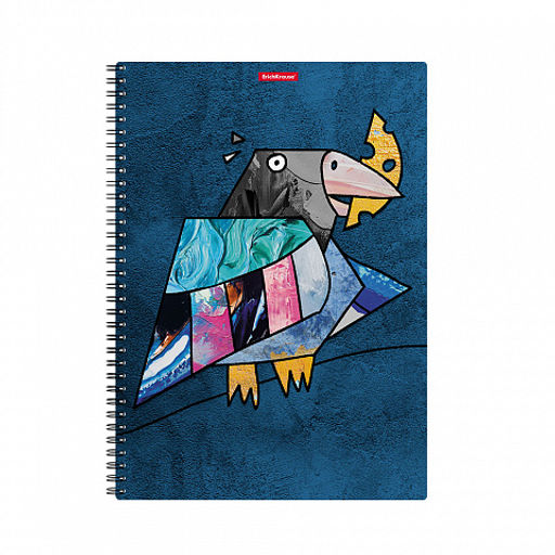 Цена за 2 шт. Тетрадь общая с пластиковой обложкой на спирали ErichKrause Birds, ассорти, А4, 80 листов, клетка  фото 6