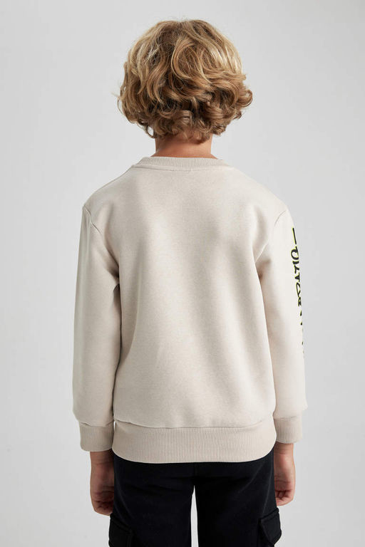 Новый свитшот обычного кроя с круглым вырезом для мальчиков - Defacto фото 8