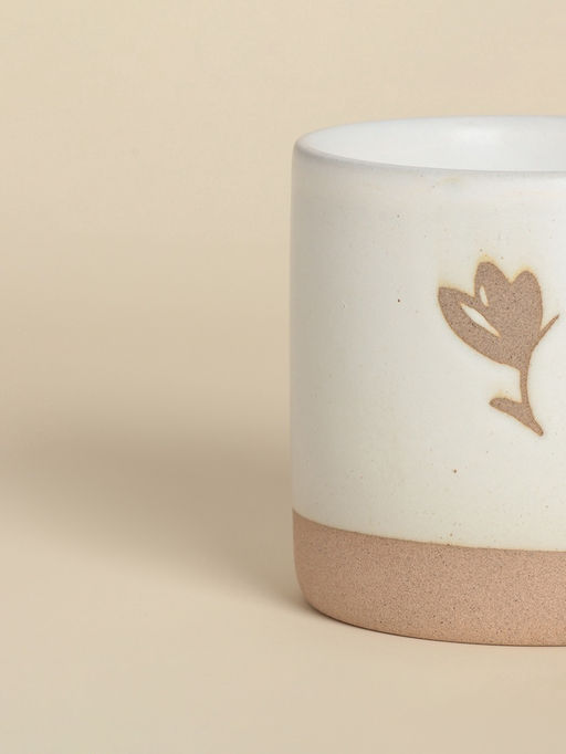 Кружка SL Home Цветок, 520 мл, 13.5?9.6?9.8 см, керамика, белая