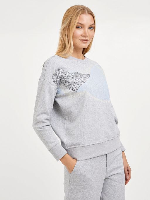 джемпер женский в сером цвете с принтом - Glenfield фото 3