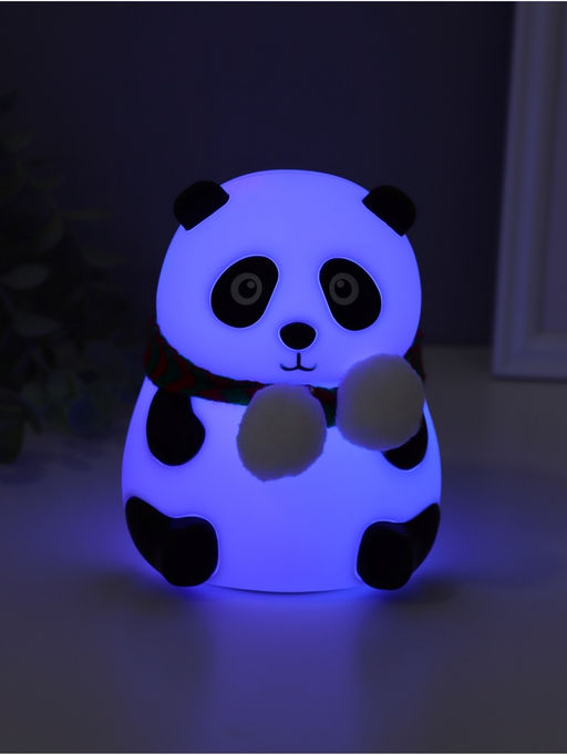 Фигурка светящаяся RISALUX «Панда в шарфе», 2 Вт, LED-ночник антистресс, RGB, USB, 10.5×10×13.5 см