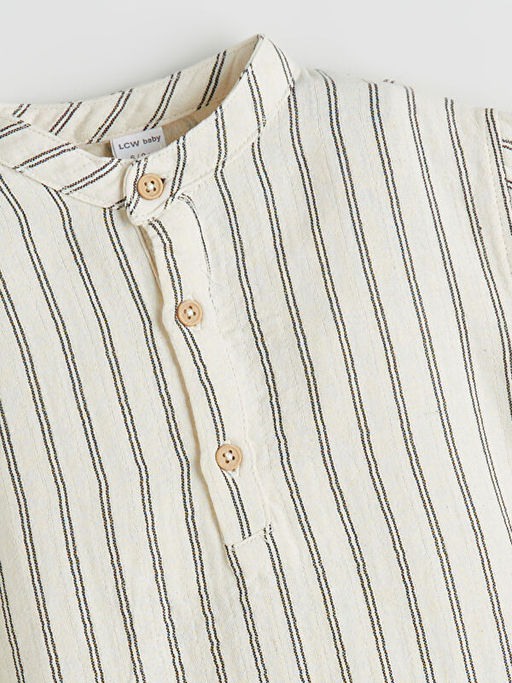 Hakim Yaka ?izgili Erkek Bebek G?mlek