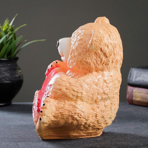 Копилка для денег Мишка с сердцем, гипс, 16.5?18.5 см