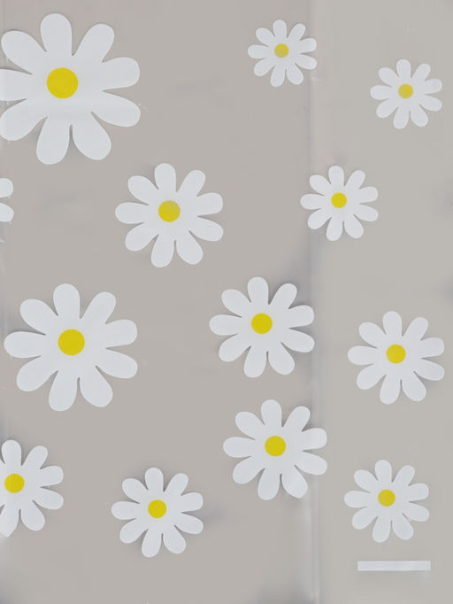 Цена за 20 шт. Пакет подарочный полиэтиленовый, с боковой складкой «Ромашки», 26×43+14 см ± 5%, 60 мкм