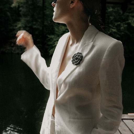 Брошь Черный цветок - Orgalica фото 4