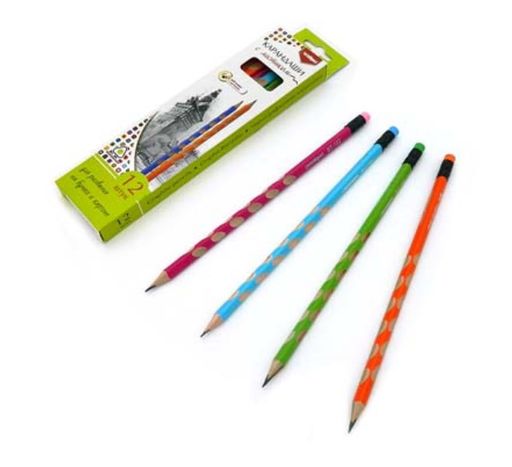 Intelligent. Карандаш пр. с анатомич выемками 3х-гр, с ластиком, в кор арт.ВТ-182 (поштучно)