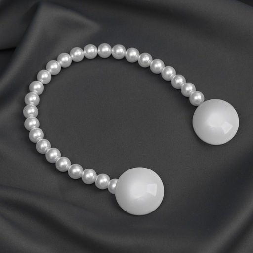 Подхват для штор «Перламутровый перелив», d=3.8 см, 36 см, серый, белый