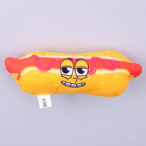 Игрушка для собак с пищалкой Хот-дог из текстиля, 18 х 7 см