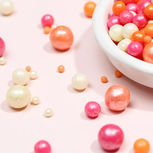 Цена за 2 шт. Кондитерская посыпка с мягким центром Жемчуг персиковый, розовый, белая, 50 г - Кондимир фото 2