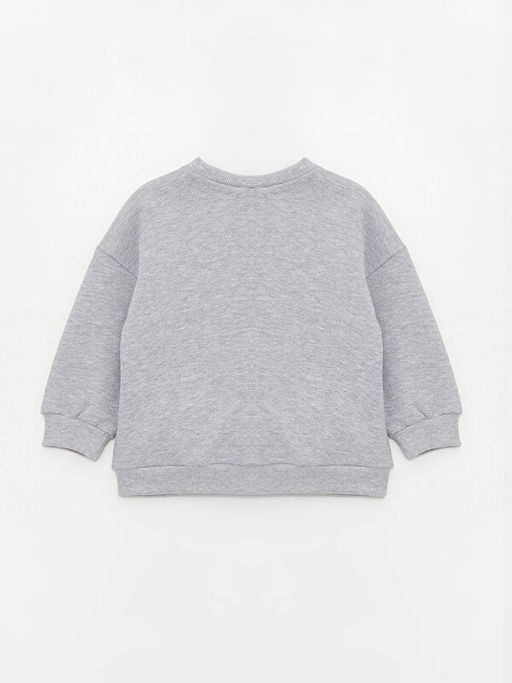 Bisiklet Yaka Uzun Bask?l? Erkek Bebek Sweatshirt ve Pantolon 2li Tak?m - Waikiki фото 3