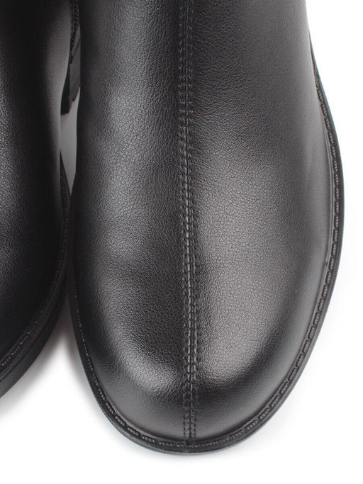 01-5575-1 BLACK Ботинки демисезонные женские (натуральная кожа, натуральная байка)