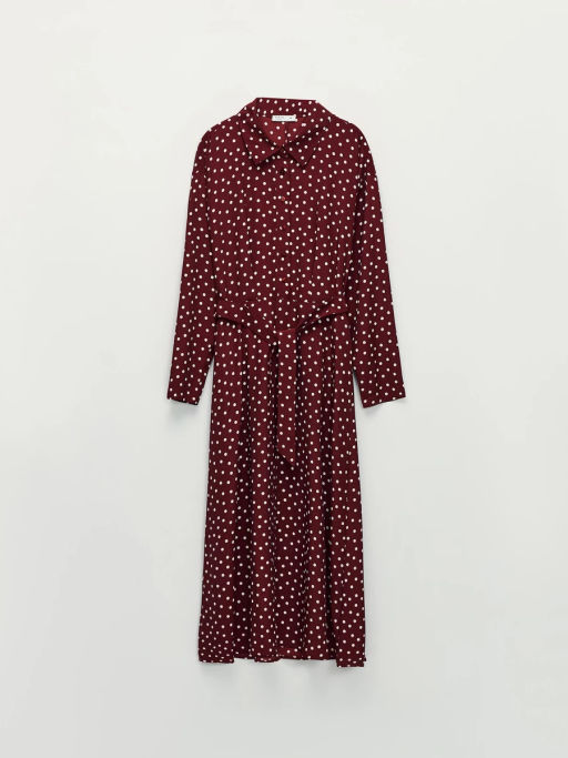 Приталенное платье с принтом в горошек / Zarina