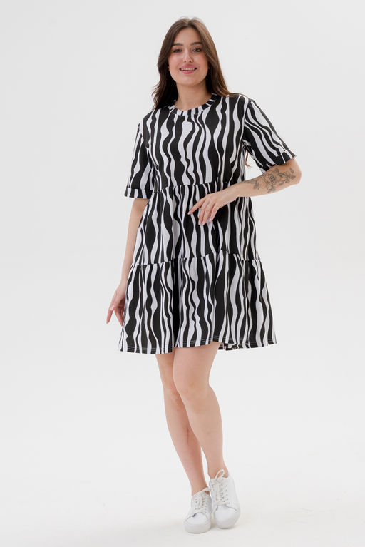 Платье женское из кулирки Бохо зебра - Амадэль фото 4