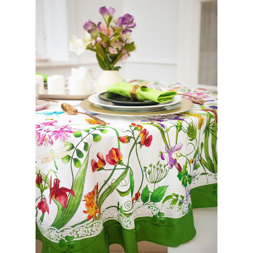 Скатерть Луговые цветы d=150 см, 100% хл, саржа 190 г/м?