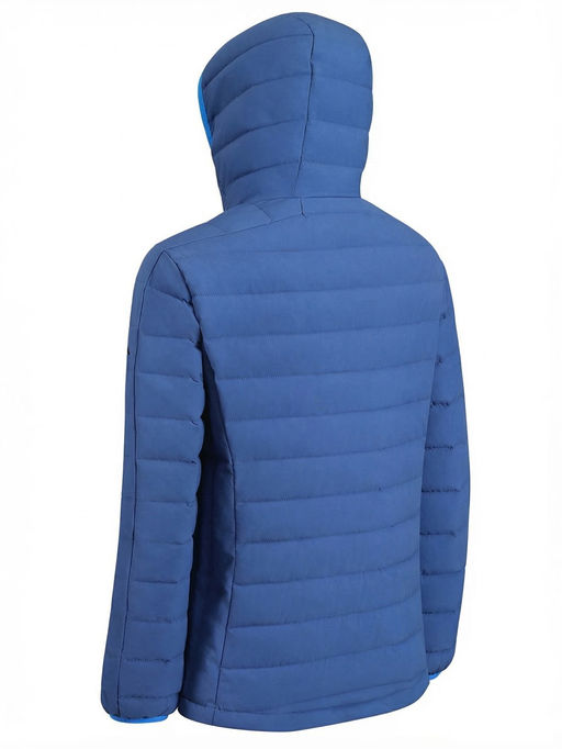 Куртка женская стёганая с капюшоном с графеновой подкладкой синего цвета 9624_1S