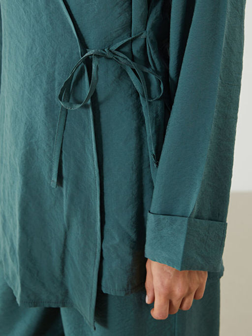 Kruvaze Yaka Modal Kar???ml? Kad?n Kimono