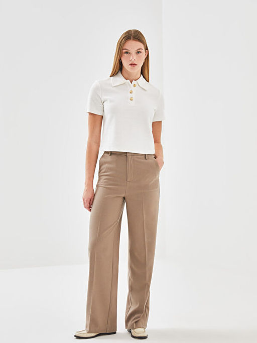 Polo Yaka Dokulu Kad?n Ti??rt