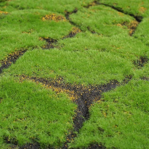 Мох искусственный, декоративный, полотно 1×1 м, рельефный, камни, зелёный с щепой, Greengo