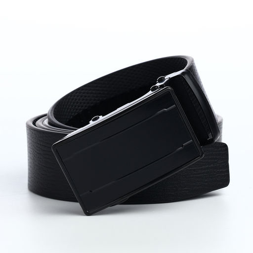 Ремень мужской, 120×3.5 см, регулируемая длина, металлическая пряжка автомат, чёрный