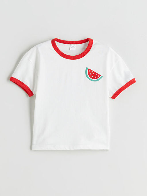 Karpuz Bask?l? K?z ?ocuk Ti??rt ve ?ort 2li