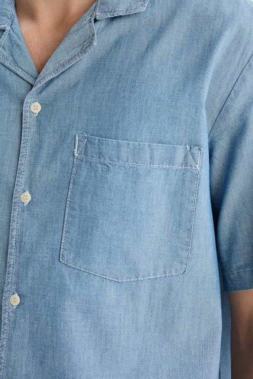%100 Pamuk Relax Fit Jean K_sa Kollu G_mlek - Defacto фото 7