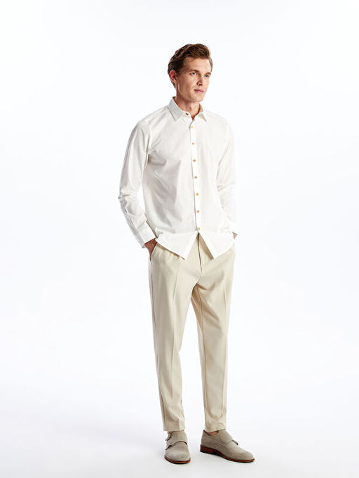 Slim Fit Uzun Kollu Poplin Erkek G?mlek