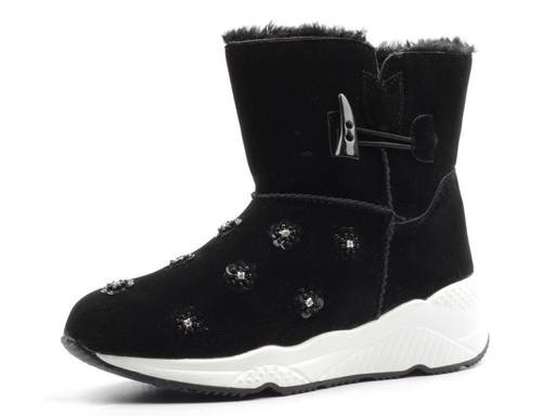 04-HW872-1 BLACK Дутики женские зимние (искусственные материалы) - Фабричный китай фото 4