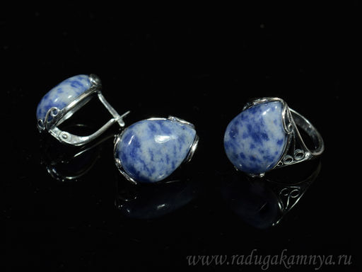 Кольцо Серьги с лазуритом размер 19