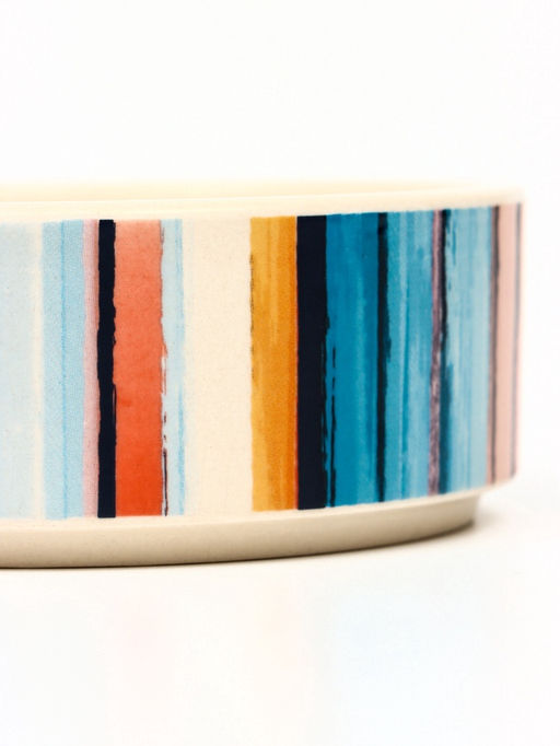 Миска керамическая Масляные полоски 180 мл - 10.510.54 см, бежевая - Пижон фото 5