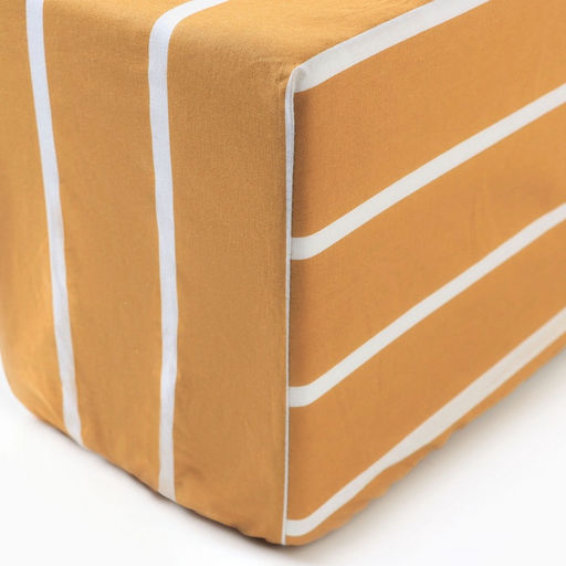 Простыня на резинке Этель 180*200*25 см  Mustard stripes, 100% хлопок, поплин, 125 гр/м2