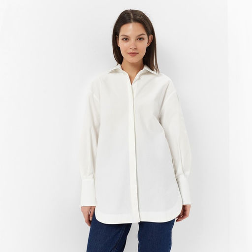 Рубашка женская с рукавами фонариками MINAKU: Casual Collection, размер 48, белая