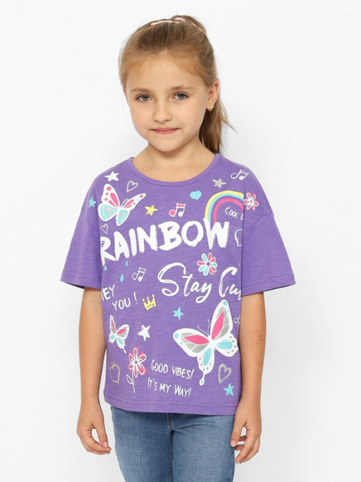 CRB wear/CWKG 63730-44-389 Футболка для девочки,фиолетовый/Ex.Cherubino