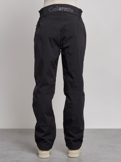 Брюки утепленные спортивные с высокой посадкой женские зимние черного цвета 7141Ch - Colannia фото 8
