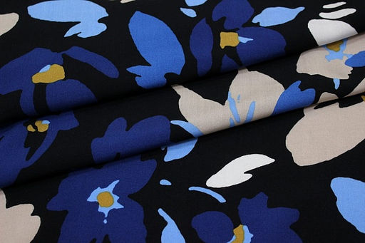 Штапель Лоретта цв.черный, ш1.45м, вискоза-100%, 100гр/м.кв - Купава фото 11