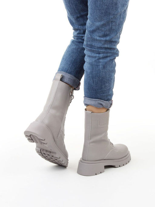 04-PAX86-5Z LT. GRAY Ботинки зимние женские (натуральная кожа, 100% шерсть)