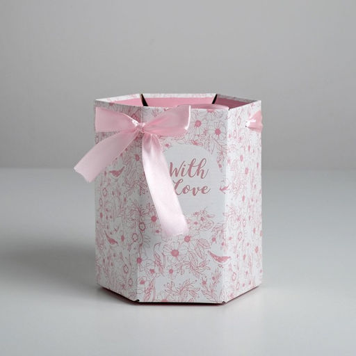 Переноска складная шестигранник With love, 17 14,8 19,5 см - Дарите счастье фото 2