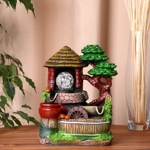 Фонтан настольный «Домик под деревом», 14×19×25 см, с подставкой