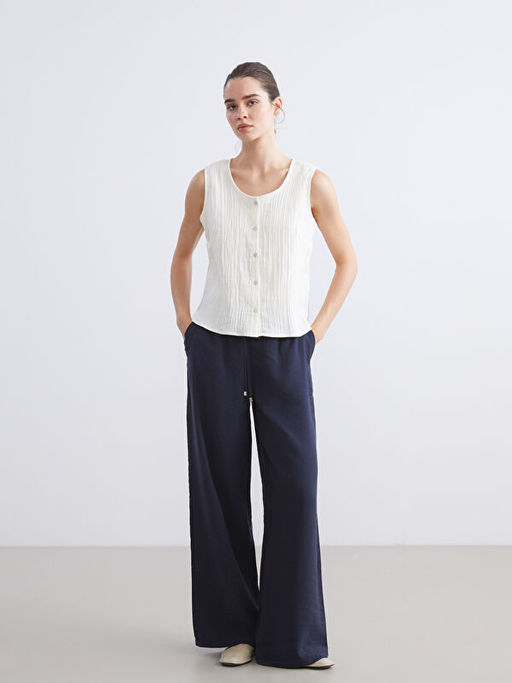 Beli Lastikli Modal Kar???ml? Kad?n Pantolon