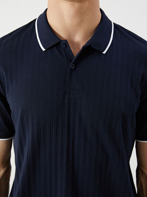 Polo Yaka ?izgili Erkek Dokulu Ti??rt