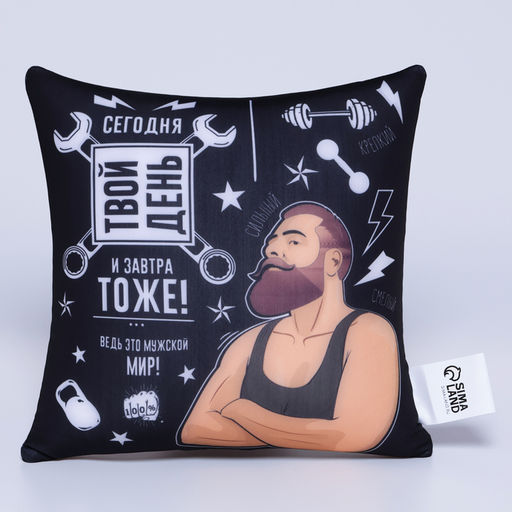 Подушка декоративная антистресс «Твой день!» 25×25 см